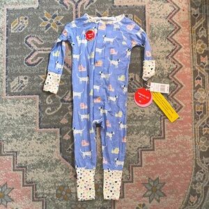 Magnetic Me Blue and White Cozy Footies with Winter Pattern